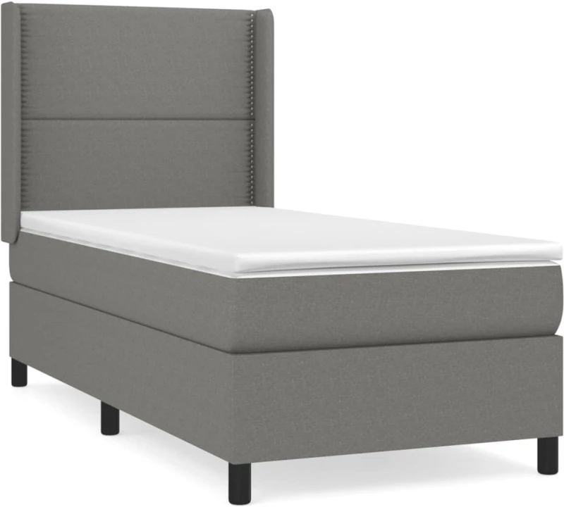 ΚΡΕΒΑΤΙ BOXSPRING ΜΕ ΣΤΡΩΜΑ ΣΚΟΥΡΟ ΓΚΡΙ 100X200 ΕΚ. ΥΦΑΣΜΑΤΙΝΟ 3131330