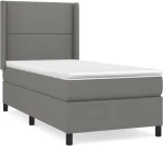 ΚΡΕΒΑΤΙ BOXSPRING ΜΕ ΣΤΡΩΜΑ ΣΚΟΥΡΟ ΓΚΡΙ 100X200 ΕΚ. ΥΦΑΣΜΑΤΙΝΟ 3131330