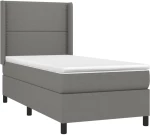 ΚΡΕΒΑΤΙ BOXSPRING ΜΕ ΣΤΡΩΜΑ ΣΚΟΥΡΟ ΓΚΡΙ 100X200 ΕΚ. ΥΦΑΣΜΑΤΙΝΟ 3131330