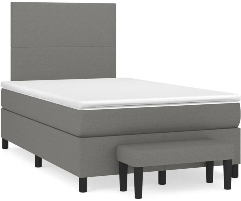 ΚΡΕΒΑΤΙ BOXSPRING ΜΕ ΣΤΡΩΜΑ ΣΚΟΥΡΟ ΓΚΡΙ 120X200 ΕΚ. ΥΦΑΣΜΑΤΙΝΟ 3136422