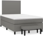 ΚΡΕΒΑΤΙ BOXSPRING ΜΕ ΣΤΡΩΜΑ ΣΚΟΥΡΟ ΓΚΡΙ 120X200 ΕΚ. ΥΦΑΣΜΑΤΙΝΟ 3136422