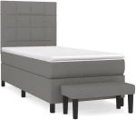 ΚΡΕΒΑΤΙ BOXSPRING ΜΕ ΣΤΡΩΜΑ ΣΚΟΥΡΟ ΓΚΡΙ 90X200 ΕΚ. ΥΦΑΣΜΑΤΙΝΟ 3136566