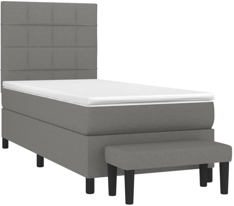 ΚΡΕΒΑΤΙ BOXSPRING ΜΕ ΣΤΡΩΜΑ ΣΚΟΥΡΟ ΓΚΡΙ 90X200 ΕΚ. ΥΦΑΣΜΑΤΙΝΟ 3136566