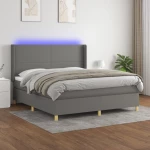 ΚΡΕΒΑΤΙ BOXSPRING ΜΕ ΣΤΡΩΜΑ & LED ΣΚ.ΓΚΡΙ 180X200 ΕΚ ΥΦΑΣΜΑΤΙΝΟ 3138734