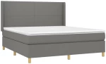ΚΡΕΒΑΤΙ BOXSPRING ΜΕ ΣΤΡΩΜΑ & LED ΣΚ.ΓΚΡΙ 180X200 ΕΚ ΥΦΑΣΜΑΤΙΝΟ 3138734