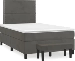 ΚΡΕΒΑΤΙ BOXSPRING ΜΕ ΣΤΡΩΜΑ ΣΚΟΥΡΟ ΓΚΡΙ 120X200 ΕΚ. ΒΕΛΟΥΔΙΝΟ 3137774