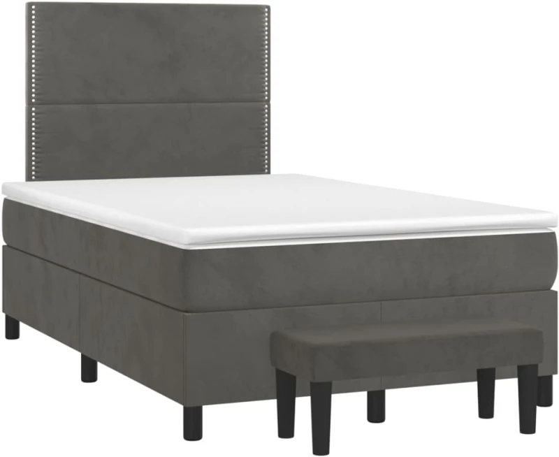 ΚΡΕΒΑΤΙ BOXSPRING ΜΕ ΣΤΡΩΜΑ ΣΚΟΥΡΟ ΓΚΡΙ 120X200 ΕΚ. ΒΕΛΟΥΔΙΝΟ 3137774