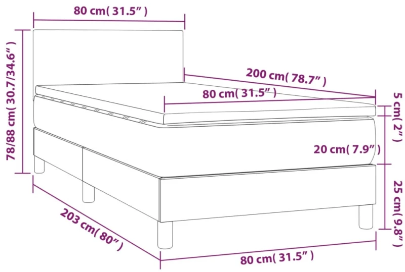 ΚΡΕΒΑΤΙ BOXSPRING ΜΕ ΣΤΡΩΜΑ ΑΝΟΙΧΤΟ ΓΚΡΙ 80X200 ΕΚ. ΥΦΑΣΜΑΤΙΝΟ 3139849