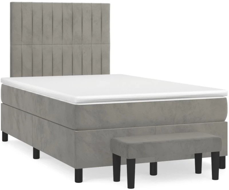 ΚΡΕΒΑΤΙ BOXSPRING ΜΕ ΣΤΡΩΜΑ ΑΝΟΙΧΤΟ ΓΚΡΙ 120X200 ΕΚ. ΒΕΛΟΥΔΙΝΟ 3137953