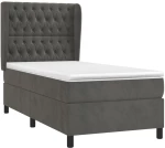 ΚΡΕΒΑΤΙ BOXSPRING ΜΕ ΣΤΡΩΜΑ ΣΚΟΥΡΟ ΓΚΡΙ 80X200 ΕΚ. ΒΕΛΟΥΔΙΝΟ 3129358