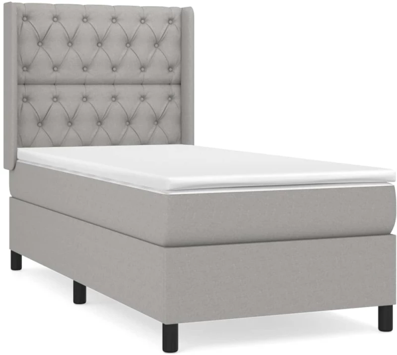 ΚΡΕΒΑΤΙ BOXSPRING ΜΕ ΣΤΡΩΜΑ ΑΝΟΙΧΤΟ ΓΚΡΙ 80X200 ΕΚ. ΥΦΑΣΜΑΤΙΝΟ 3131625