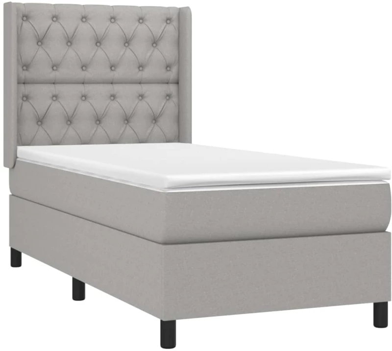 ΚΡΕΒΑΤΙ BOXSPRING ΜΕ ΣΤΡΩΜΑ ΑΝΟΙΧΤΟ ΓΚΡΙ 80X200 ΕΚ. ΥΦΑΣΜΑΤΙΝΟ 3131625