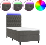 ΚΡΕΒΑΤΙ BOXSPRING ΜΕ ΣΤΡΩΜΑ & LED ΣΚ. ΓΚΡΙ 80X200 ΕΚ. ΒΕΛΟΥΔΙΝΟ 3136270