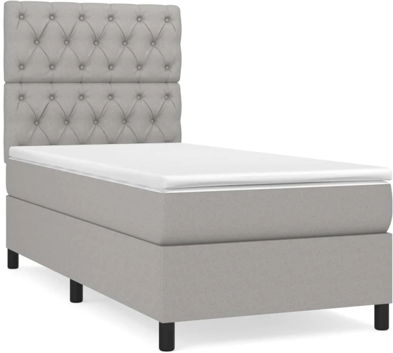 ΚΡΕΒΑΤΙ BOXSPRING ΜΕ ΣΤΡΩΜΑ ΑΝΟΙΧΤΟ ΓΚΡΙ 80X200 ΕΚ. ΥΦΑΣΜΑΤΙΝΟ 3141969