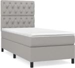 ΚΡΕΒΑΤΙ BOXSPRING ΜΕ ΣΤΡΩΜΑ ΑΝΟΙΧΤΟ ΓΚΡΙ 80X200 ΕΚ. ΥΦΑΣΜΑΤΙΝΟ 3141969