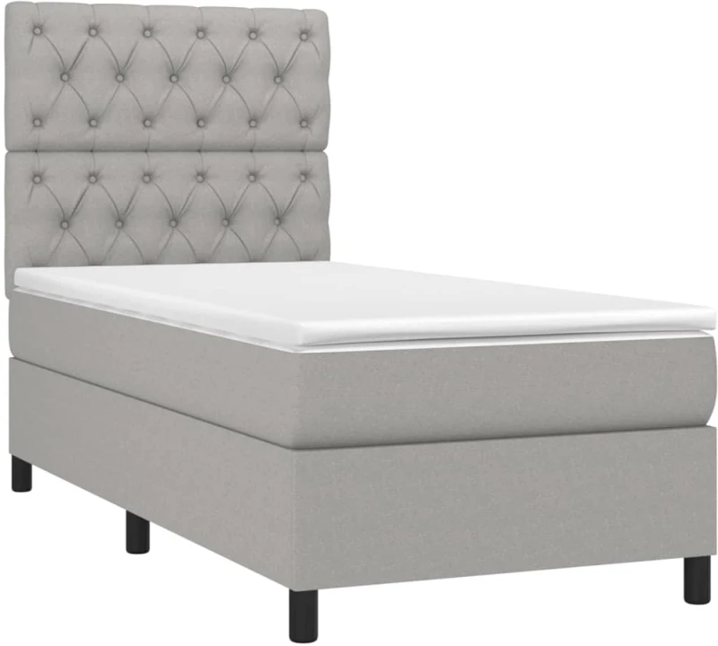 ΚΡΕΒΑΤΙ BOXSPRING ΜΕ ΣΤΡΩΜΑ ΑΝΟΙΧΤΟ ΓΚΡΙ 80X200 ΕΚ. ΥΦΑΣΜΑΤΙΝΟ 3141969