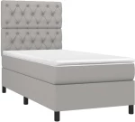 ΚΡΕΒΑΤΙ BOXSPRING ΜΕ ΣΤΡΩΜΑ ΑΝΟΙΧΤΟ ΓΚΡΙ 80X200 ΕΚ. ΥΦΑΣΜΑΤΙΝΟ 3141969