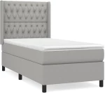 ΚΡΕΒΑΤΙ BOXSPRING ΜΕ ΣΤΡΩΜΑ ΑΝΟΙΧΤΟ ΓΚΡΙ 90X200 ΕΚ. ΥΦΑΣΜΑΤΙΝΟ 3131641