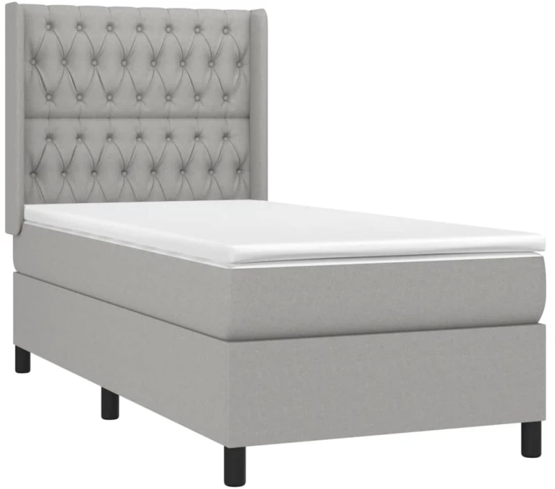 ΚΡΕΒΑΤΙ BOXSPRING ΜΕ ΣΤΡΩΜΑ ΑΝΟΙΧΤΟ ΓΚΡΙ 90X200 ΕΚ. ΥΦΑΣΜΑΤΙΝΟ 3131641