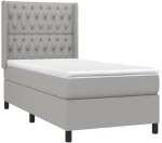ΚΡΕΒΑΤΙ BOXSPRING ΜΕ ΣΤΡΩΜΑ ΑΝΟΙΧΤΟ ΓΚΡΙ 90X200 ΕΚ. ΥΦΑΣΜΑΤΙΝΟ 3131641