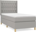 ΚΡΕΒΑΤΙ BOXSPRING ΜΕ ΣΤΡΩΜΑ ΑΝΟΙΧΤΟ ΓΚΡΙ 90X200 ΕΚ. ΥΦΑΣΜΑΤΙΝΟ 3132201