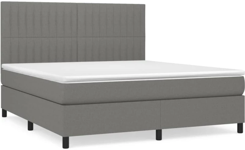 ΚΡΕΒΑΤΙ BOXSPRING ΜΕ ΣΤΡΩΜΑ ΣΚΟΥΡΟ ΓΚΡΙ 180X200 ΕΚ ΥΦΑΣΜΑΤΙΝ 3141954