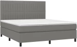 ΚΡΕΒΑΤΙ BOXSPRING ΜΕ ΣΤΡΩΜΑ ΣΚΟΥΡΟ ΓΚΡΙ 180X200 ΕΚ ΥΦΑΣΜΑΤΙΝ 3141954