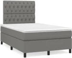 ΚΡΕΒΑΤΙ BOXSPRING ΜΕ ΣΤΡΩΜΑ ΣΚΟΥΡΟ ΓΚΡΙ 120X200 ΕΚ. ΥΦΑΣΜΑΤΙΝΟ 3142002