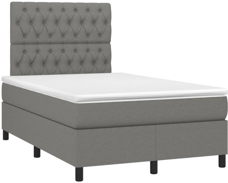 ΚΡΕΒΑΤΙ BOXSPRING ΜΕ ΣΤΡΩΜΑ ΣΚΟΥΡΟ ΓΚΡΙ 120X200 ΕΚ. ΥΦΑΣΜΑΤΙΝΟ 3142002