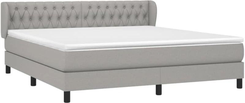 ΚΡΕΒΑΤΙ BOXSPRING ΜΕ ΣΤΡΩΜΑ ΑΝΟΙΧΤΟ ΓΚΡΙ 180X200 ΕΚ. ΥΦΑΣΜΑΤΙΝΟ 3126501