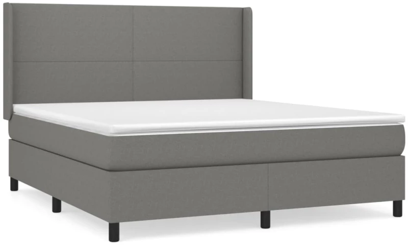 ΚΡΕΒΑΤΙ BOXSPRING ΜΕ ΣΤΡΩΜΑ ΣΚΟΥΡΟ ΓΚΡΙ 180X200 ΕΚ ΥΦΑΣΜΑΤΙΝ 3131290