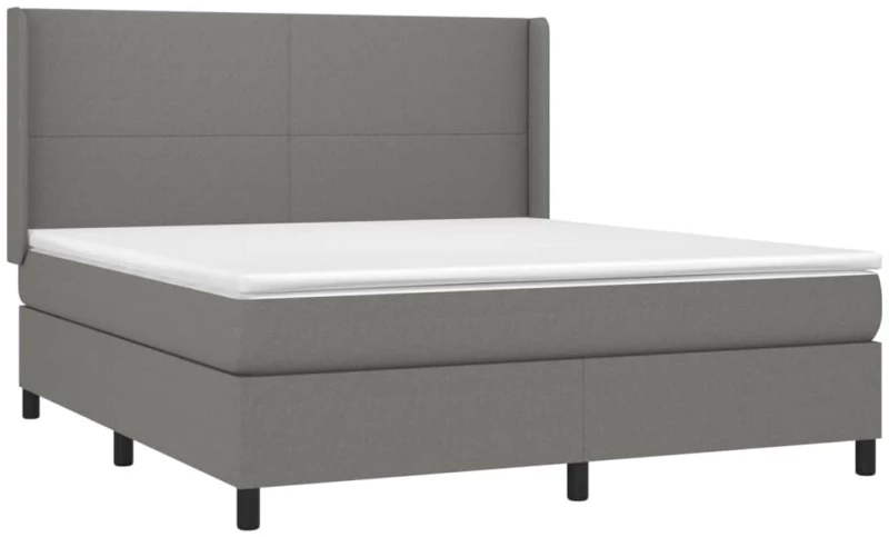 ΚΡΕΒΑΤΙ BOXSPRING ΜΕ ΣΤΡΩΜΑ ΣΚΟΥΡΟ ΓΚΡΙ 180X200 ΕΚ ΥΦΑΣΜΑΤΙΝ 3131290