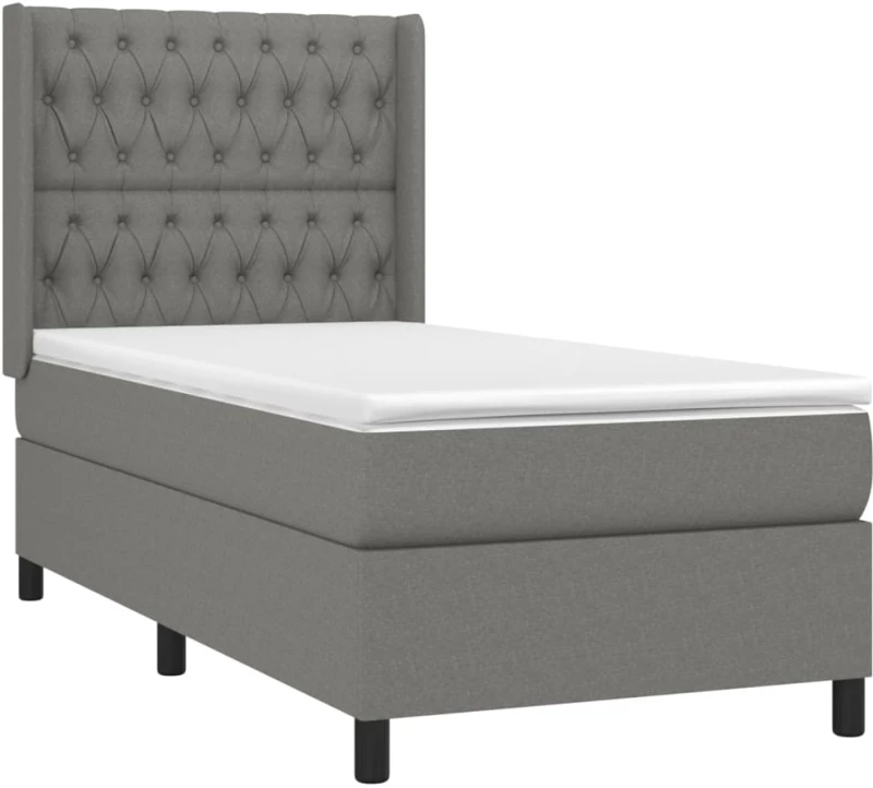 ΚΡΕΒΑΤΙ BOXSPRING ΜΕ ΣΤΡΩΜΑ & LED ΣΚ.ΓΚΡΙ 90X190 ΕΚ. ΥΦΑΣΜΑΤΙΝΟ 3138518