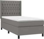 ΚΡΕΒΑΤΙ BOXSPRING ΜΕ ΣΤΡΩΜΑ & LED ΣΚ.ΓΚΡΙ 90X190 ΕΚ. ΥΦΑΣΜΑΤΙΝΟ 3138518