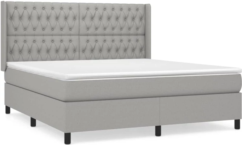 ΚΡΕΒΑΤΙ BOXSPRING ΜΕ ΣΤΡΩΜΑ ΑΝΟΙΧΤΟ ΓΚΡΙ 180X200 ΕΚ. ΥΦΑΣΜΑΤΙΝΟ 3131689