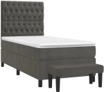 ΚΡΕΒΑΤΙ BOXSPRING ΜΕ ΣΤΡΩΜΑ ΣΚΟΥΡΟ ΓΚΡΙ 100X200 ΕΚ. ΒΕΛΟΥΔΙΝΟ 3138008