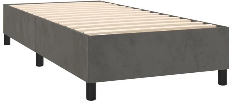 ΚΡΕΒΑΤΙ BOXSPRING ΜΕ ΣΤΡΩΜΑ ΣΚΟΥΡΟ ΓΚΡΙ 100X200 ΕΚ. ΒΕΛΟΥΔΙΝΟ 3138008