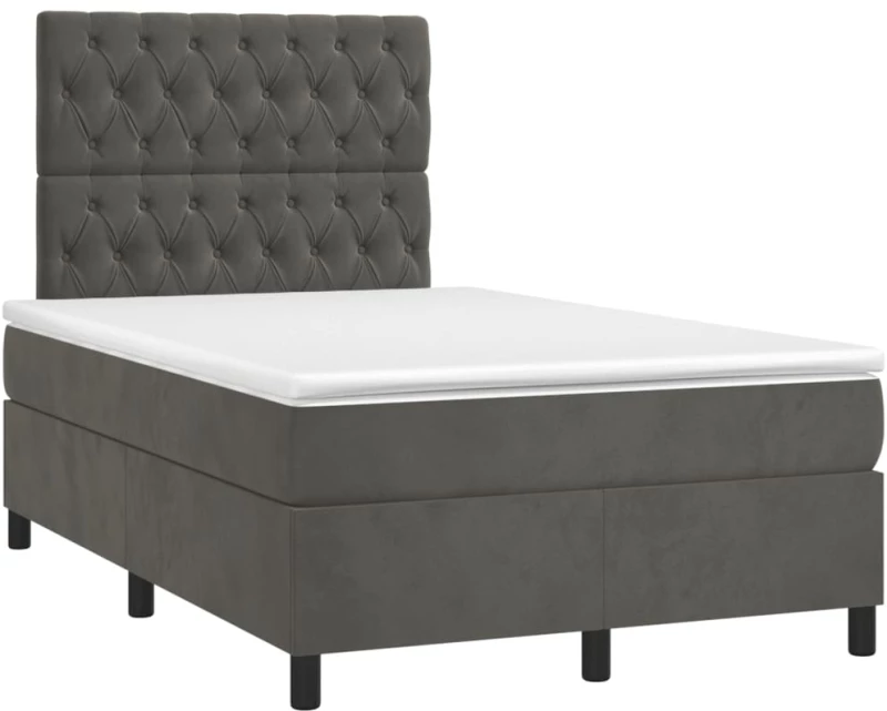 ΚΡΕΒΑΤΙ BOXSPRING ΜΕ ΣΤΡΩΜΑ ΣΚΟΥΡΟ ΓΚΡΙ 120X200 ΕΚ. ΒΕΛΟΥΔΙΝΟ 3143194