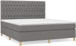 ΚΡΕΒΑΤΙ BOXSPRING ΜΕ ΣΤΡΩΜΑ ΣΚΟΥΡΟ ΓΚΡΙ 180X200 ΕΚ ΥΦΑΣΜΑΤΙΝ 3142594