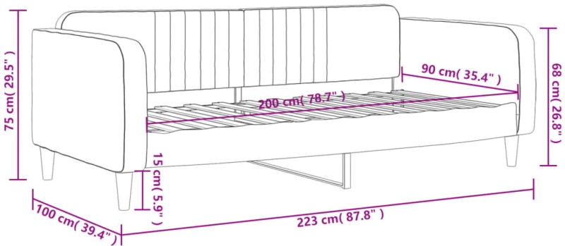 ΚΑΝΑΠΕΣ ΚΡΕΒΑΤΙ ΜΠΛΕ 90 X 200 ΕΚ. ΒΕΛΟΥΔΙΝΟΣ 354085