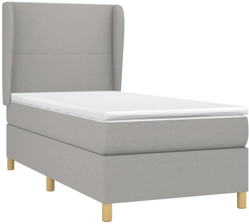 ΚΡΕΒΑΤΙ BOXSPRING ΜΕ ΣΤΡΩΜΑ ΑΝΟΙΧΤΟ ΓΚΡΙ 90X190 ΕΚ. ΥΦΑΣΜΑΤΙΝΟ 3128325