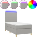 ΚΡΕΒΑΤΙ BOXSPRING ΜΕ ΣΤΡΩΜΑ & LED ΑΝ.ΓΚΡΙ 90X190 ΕΚ. ΥΦΑΣΜΑΤΙΝΟ 3135237