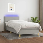 ΚΡΕΒΑΤΙ BOXSPRING ΜΕ ΣΤΡΩΜΑ & LED ΑΝ.ΓΚΡΙ 90X190 ΕΚ. ΥΦΑΣΜΑΤΙΝΟ 3133597