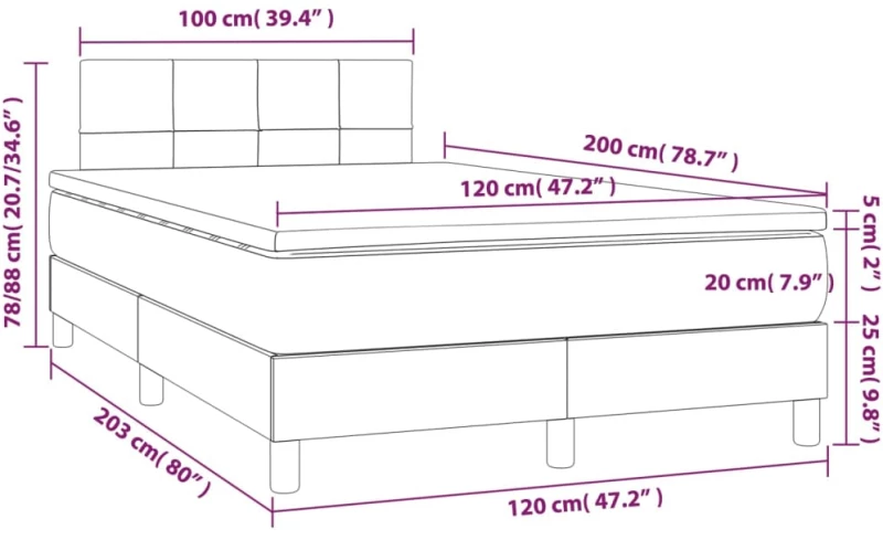 ΚΡΕΒΑΤΙ BOXSPRING ΜΕ ΣΤΡΩΜΑ ΣΚΟΥΡΟ ΚΑΦΕ 120X200 ΕΚ. ΥΦΑΣΜΑΤΙΝΟ 3140044