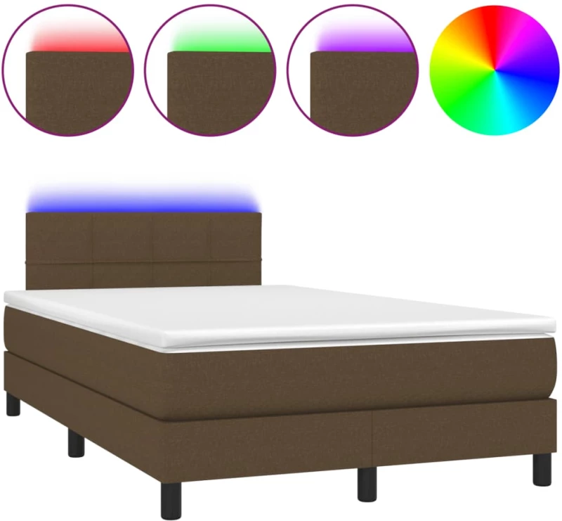 ΚΡΕΒΑΤΙ BOXSPRING ΜΕ ΣΤΡΩΜΑ & LED ΣΚ.ΚΑΦΕ 120X200 ΕΚ ΥΦΑΣΜΑΤΙΝΟ 3133144