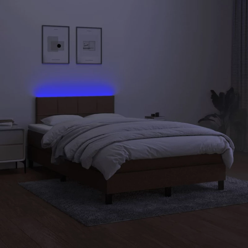 ΚΡΕΒΑΤΙ BOXSPRING ΜΕ ΣΤΡΩΜΑ & LED ΣΚ.ΚΑΦΕ 120X200 ΕΚ ΥΦΑΣΜΑΤΙΝΟ 3133144