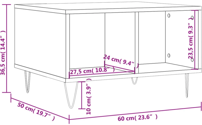 ΤΡΑΠΕΖΑΚΙ ΣΑΛΟΝΙΟΥ ΛΕΥΚΟ 60X50X36,5 ΕΚ. ΑΠΟ ΕΠΕΞΕΡΓΑΣΜΕΝΟ ΞΥΛΟ 830540