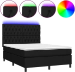 ΚΡΕΒΑΤΙ BOXSPRING ΜΕ ΣΤΡΩΜΑ & LED ΜΑΥΡΟ 140X200 ΕΚ. ΥΦΑΣΜΑΤΙΝΟ 3135119