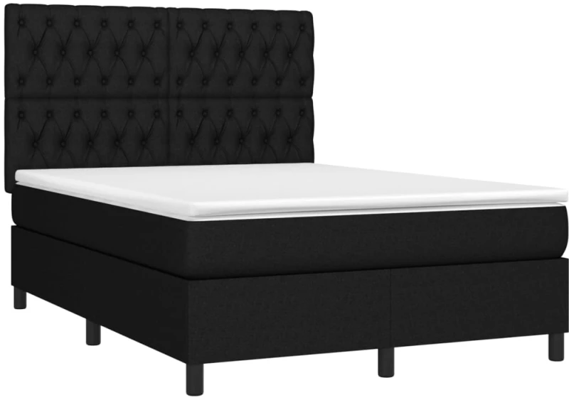 ΚΡΕΒΑΤΙ BOXSPRING ΜΕ ΣΤΡΩΜΑ & LED ΜΑΥΡΟ 140X200 ΕΚ. ΥΦΑΣΜΑΤΙΝΟ 3135119