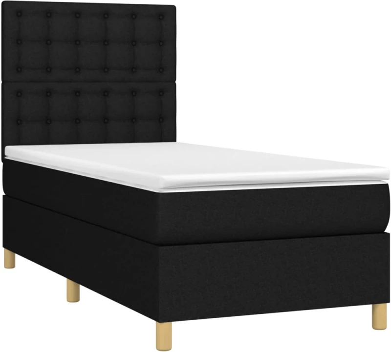 ΚΡΕΒΑΤΙ BOXSPRING ΜΕ ΣΤΡΩΜΑ & LED ΜΑΥΡΟ 100X200 ΕΚ. ΥΦΑΣΜΑΤΙΝΟ 3135735
